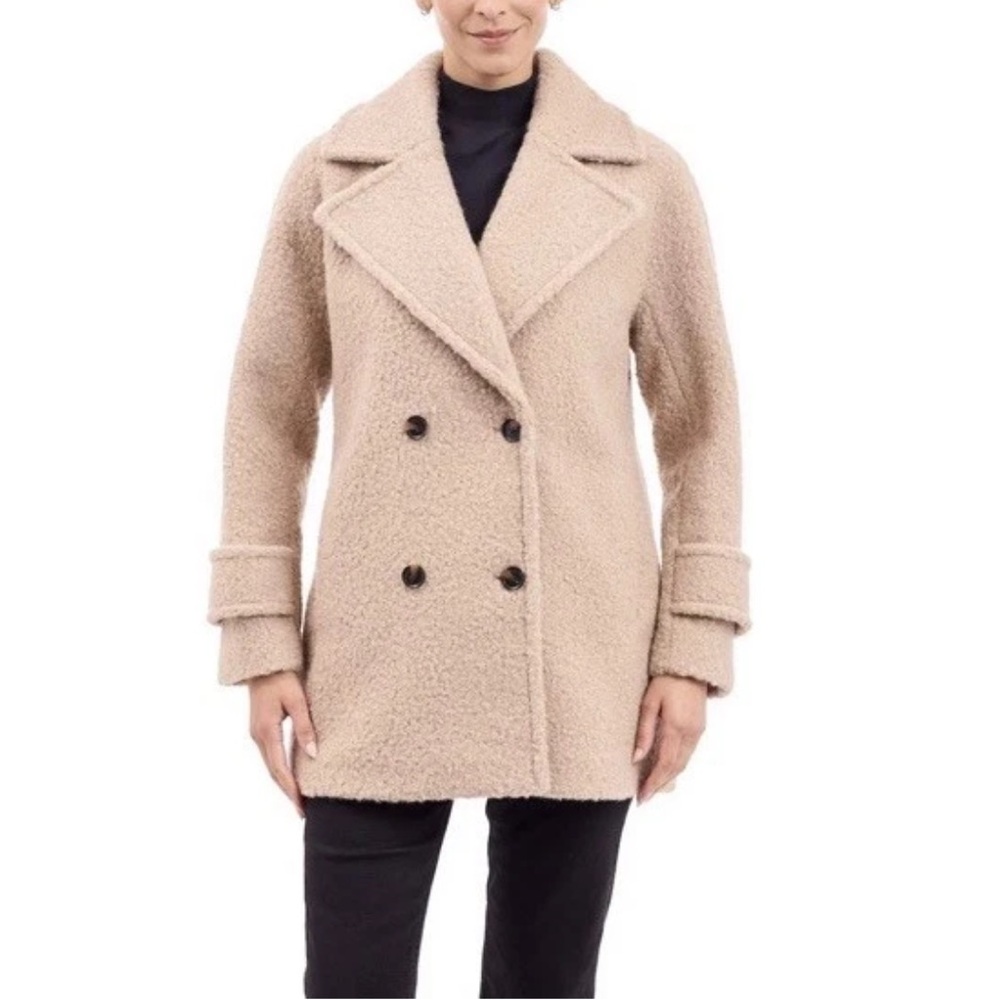 BCBGENERATION Boucle Double-Breasted Coat oatmeal XL - Picture 4 of 14